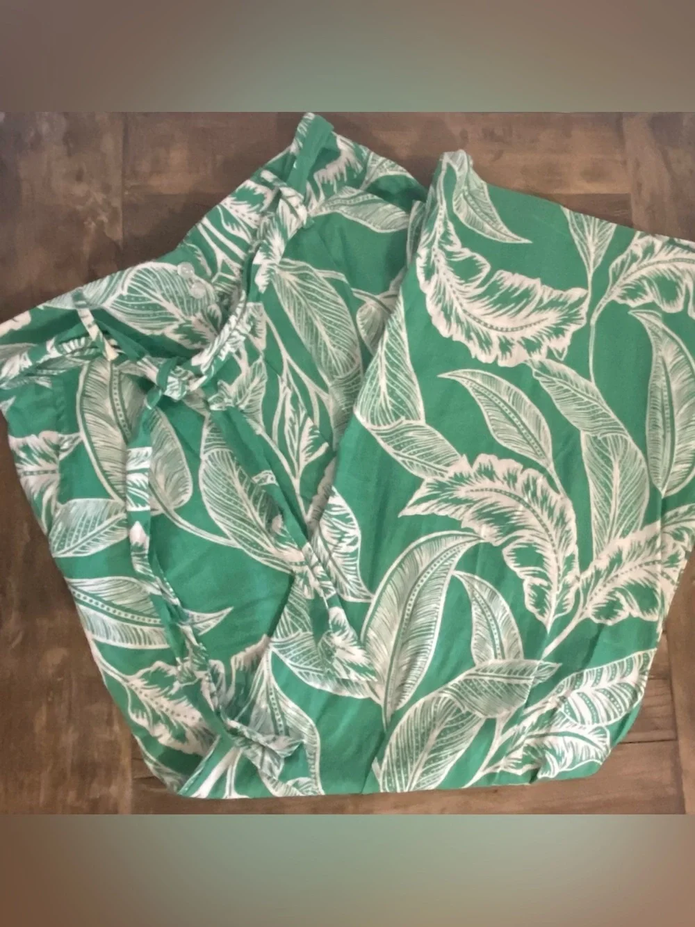 Rachel Zoe Green and White Leaf Print Kids One-Piece